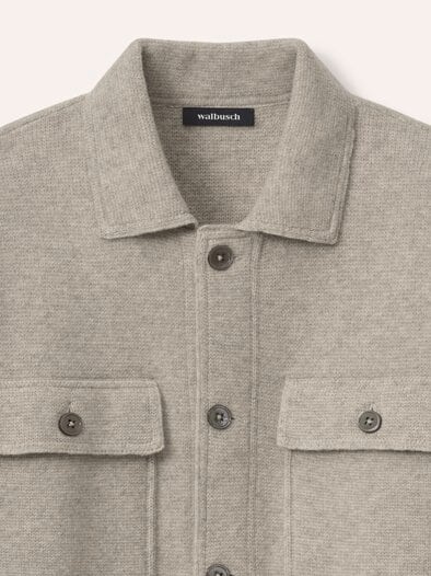 Hemdjacke aus Merinowolle Natur Melange