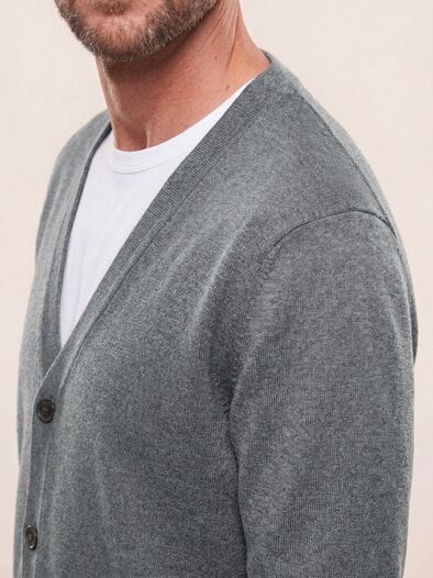 Milano Cardigan mit Baumwolle Grau Melange