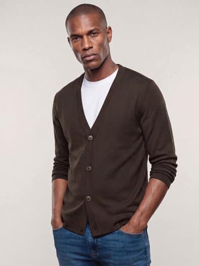 Milano Cardigan mit Baumwolle Dunkelbraun