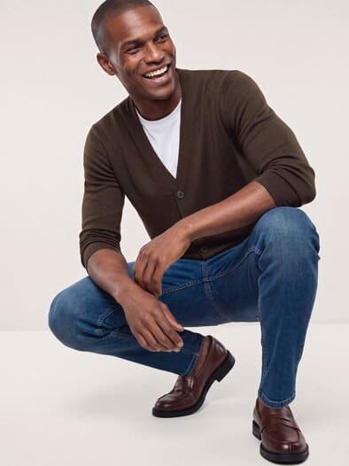 Milano Cardigan mit Baumwolle Dunkelbraun