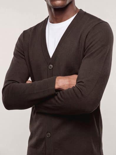 Milano Cardigan mit Baumwolle Dunkelbraun