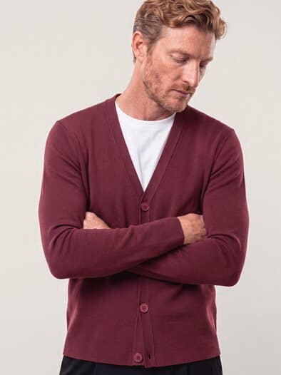 Milano Cardigan mit Baumwolle Bordeaux