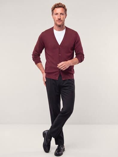 Milano Cardigan mit Baumwolle Bordeaux