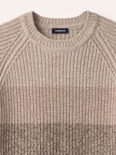 Rundhalspullover mit Farbverlauf Natur/Beige