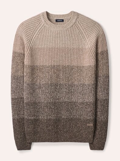 Rundhalspullover mit Farbverlauf Natur/Beige