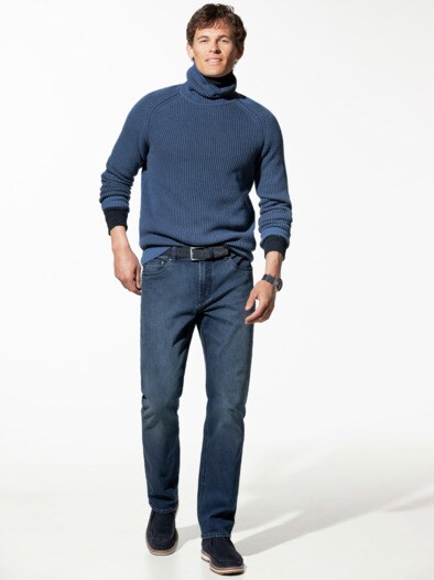 Rippen-Rolli Kuschelweich Jeansblau