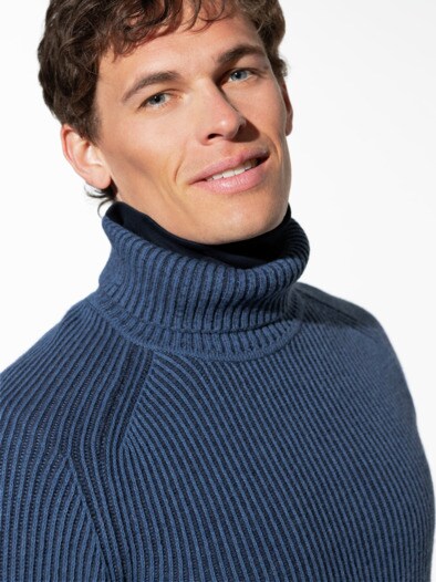 Rippen-Rolli Kuschelweich Jeansblau