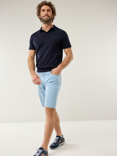 Premium Strickpolo Marine