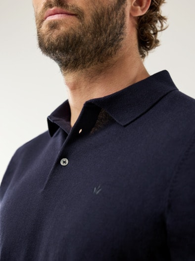 Premium Strickpolo Marine
