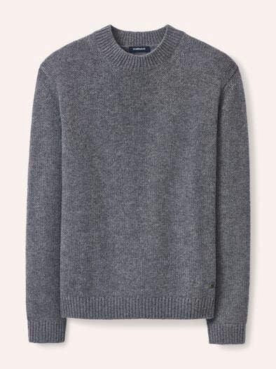 Premium Pullover mit Cashmere Grau Melange