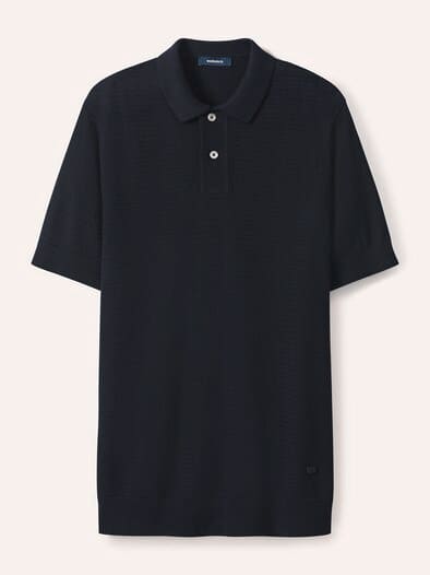 Strickpolo Klimastruktur Marine