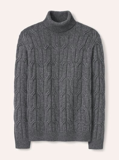 Rollkragenpullover mit Yakwolle Grau
