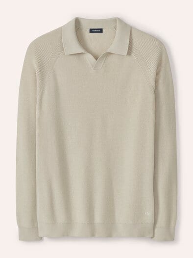 Gerippter Polopullover Natur