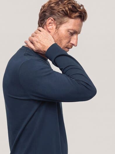 Langarmshirt aus Baumwollmix Marine
