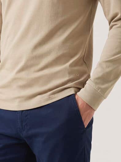 Langarmshirt aus Baumwollmix Sand