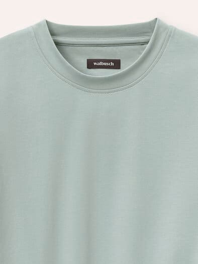 Langarmshirt aus Baumwollmix Lindgrün