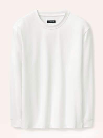 Langarmshirt aus Baumwollmix Weiß