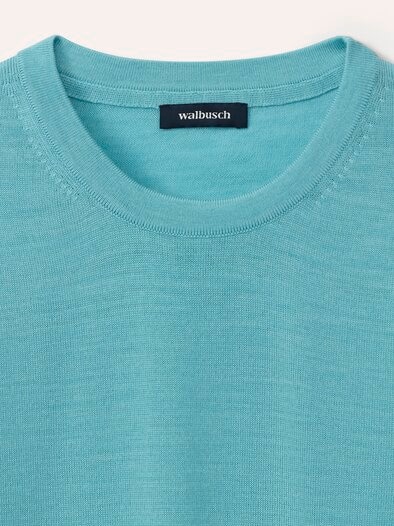 Rundhals-Pullover Merino Extrafein Mintgrün