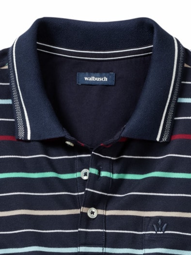 Comfort-Flex Polo Streifen Blau/Mint