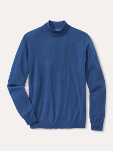 Stehbund-Pullover Merino Extrafein Königsblau