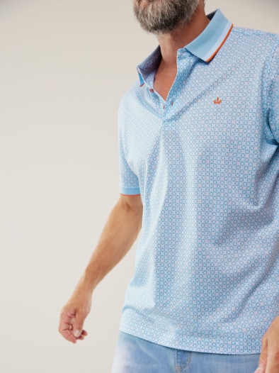 Mosaik-Polo Hellblau