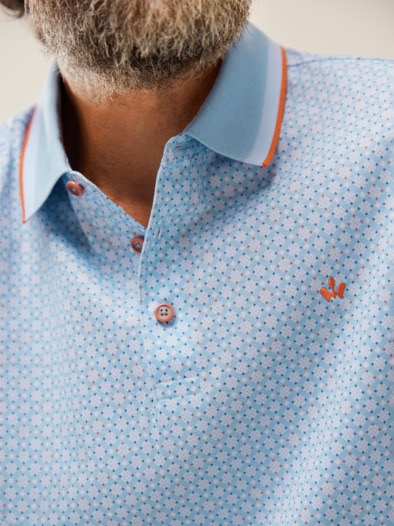 Mosaik-Polo Hellblau