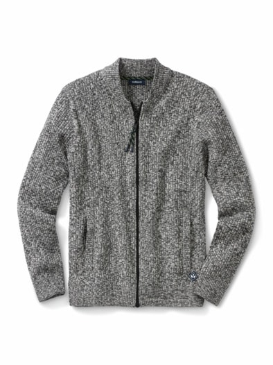 Zip-Strickjacke Bicolor Grau