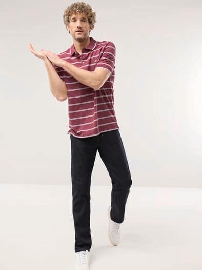 Bi-Colour Polo Dunkelrot