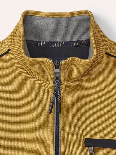 Easycare Struktur-Troyer Bicolor Akaziengelb