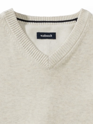 V-Pullover Soft-Cotton Offwhite
