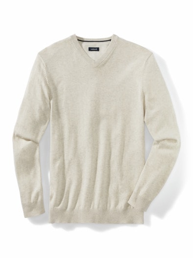 V-Pullover Soft-Cotton Offwhite