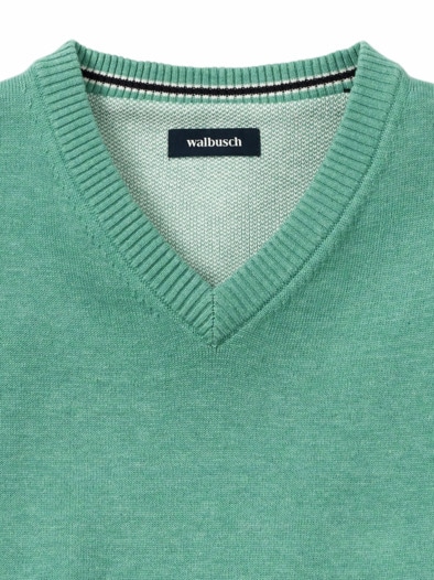 V-Pullover Soft-Cotton Mintgrün