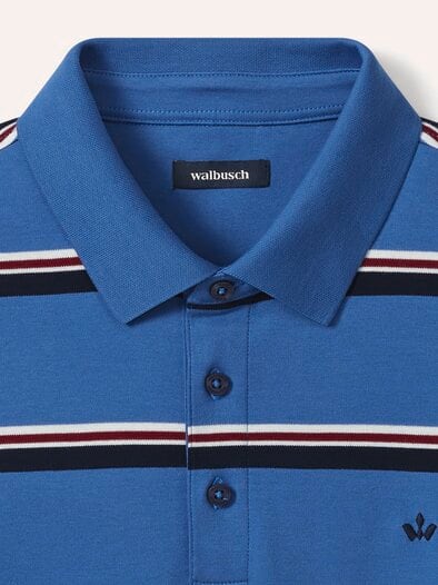 Streifen Polo Mittelblau/Mar.