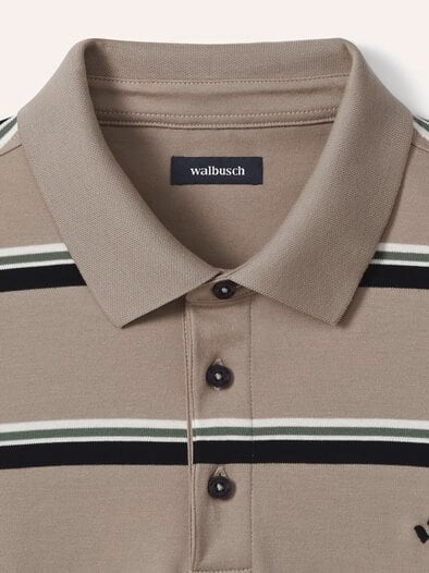 Streifen Polo Sand/Marine