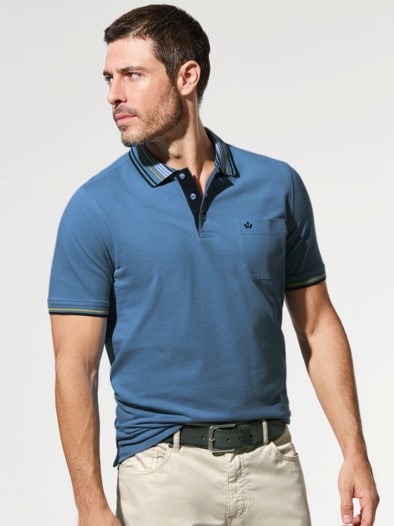 Extraglatt-Polo Sportsman Azurblau