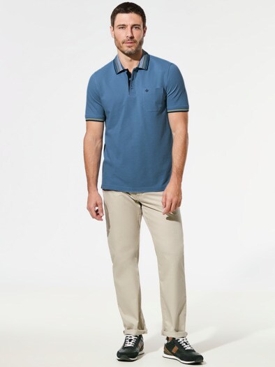 Extraglatt-Polo Sportsman Azurblau