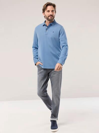 Premium Polo Mittelblau