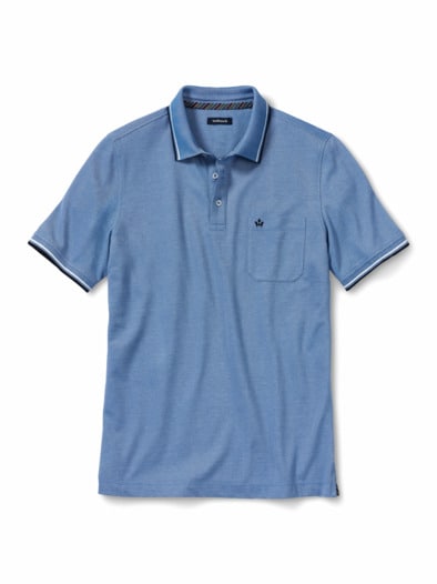 Extraglatt-Polo Bicolor Azurblau