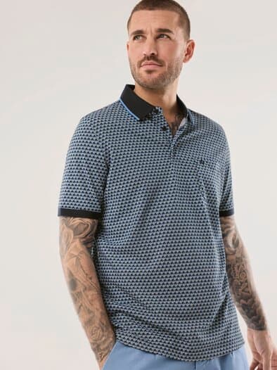 Extraglatt-Polo Bicolor Druck Minimal