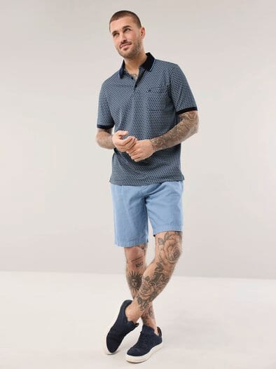 Extraglatt-Polo Bicolor Druck Minimal