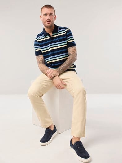 Extraglatt-Polo Bicolor Streifen