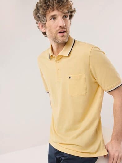 Extraglatt-Polo Bicolor Uni Gelb