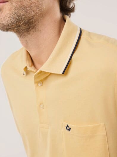 Extraglatt-Polo Bicolor Uni Gelb