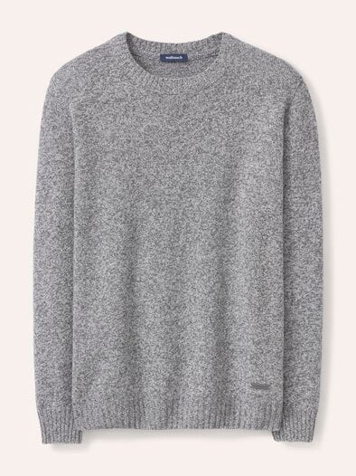 Lammwoll-Pullover Nahtlos Grau Melange