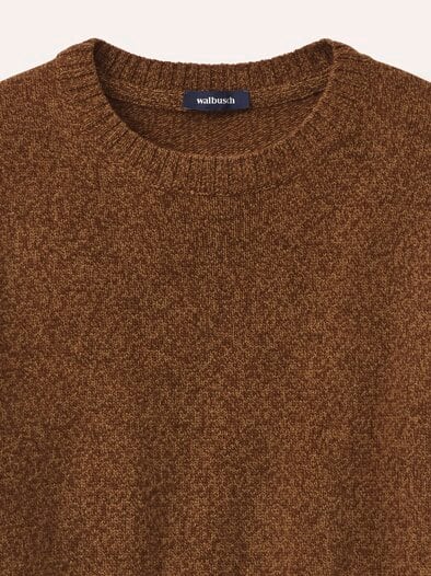 Lammwoll-Pullover Nahtlos Cognac