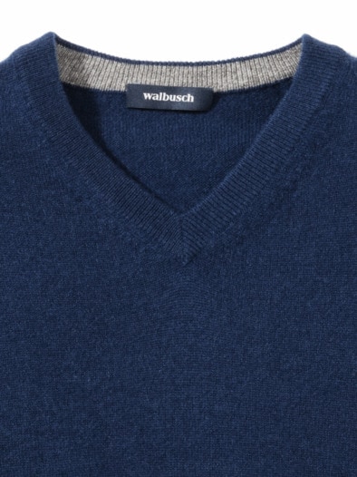 Premium Cashmere-Pullover Blau