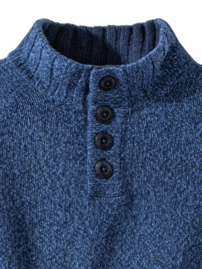 Premium Lammwoll-Troyer Blau