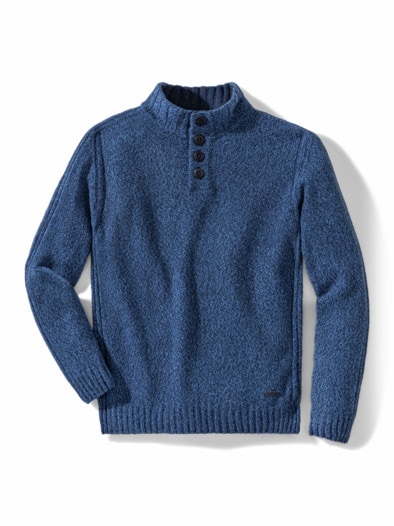 Premium Lammwoll-Troyer Blau