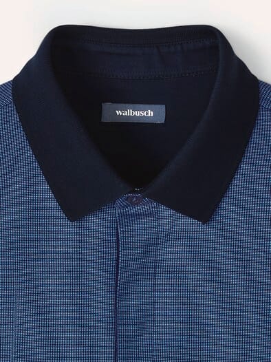 Jaquard-Polo Bicolor Marine