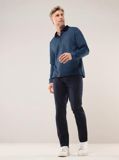 Jaquard-Polo Bicolor Marine